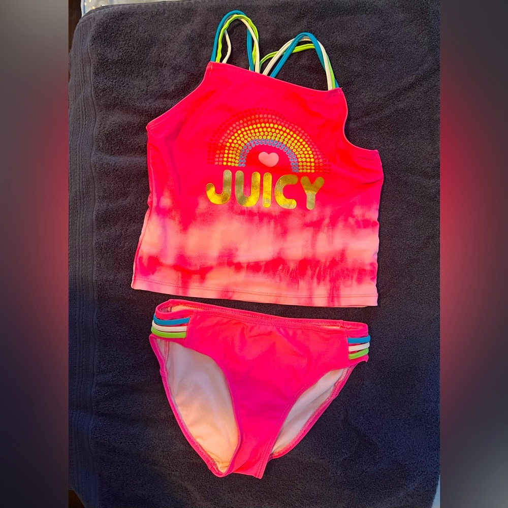 Juice Couture pink girls bikini with logo